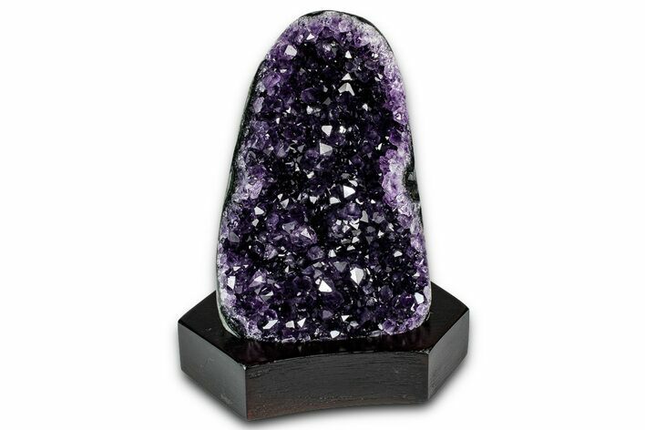 Deep Purple Amethyst Geode With Wood Base - Uruguay #342805